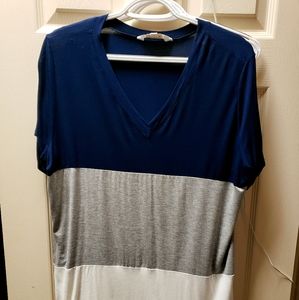 Thick striped v neck